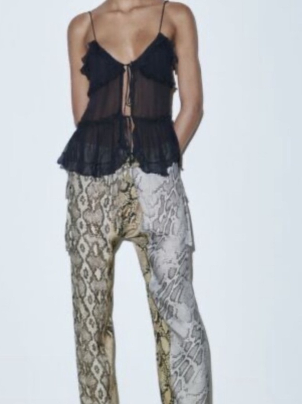 Zara Snake Print Silky Pants